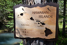 Hawaiian Islands Wood Map