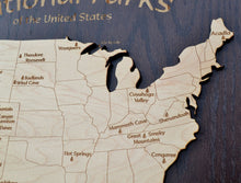 National Parks of the US Wood Map